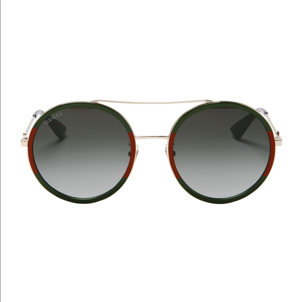 Gucci Colorblock Round Aviator Sunglasses